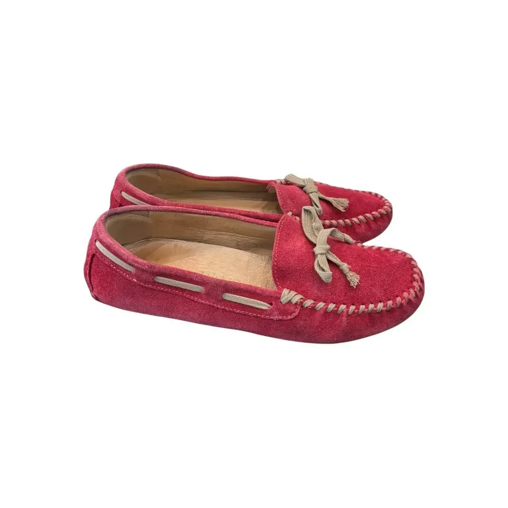 Vera Wang Dorian Pink Suede Moccasin Loafers Driving Shoes 8M EU 39